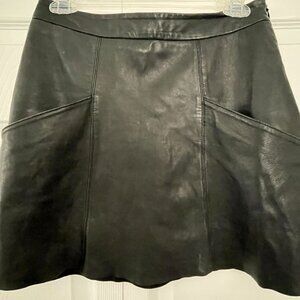 Joie Black Leather Mini Skirt with Pockets - Size S